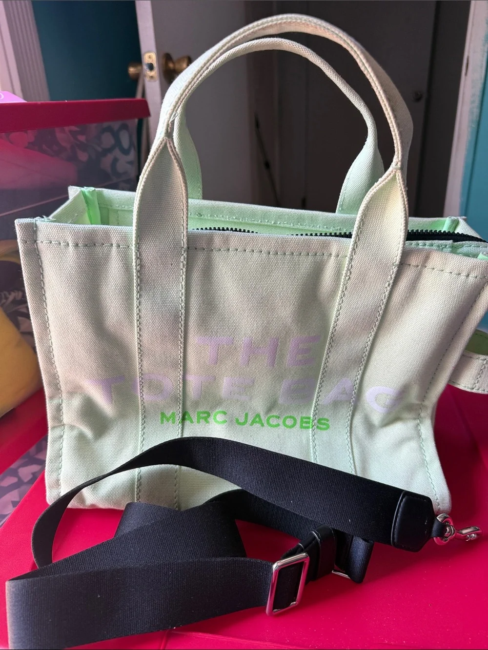 Marc Jacobs Mint Green Canvas Tote used